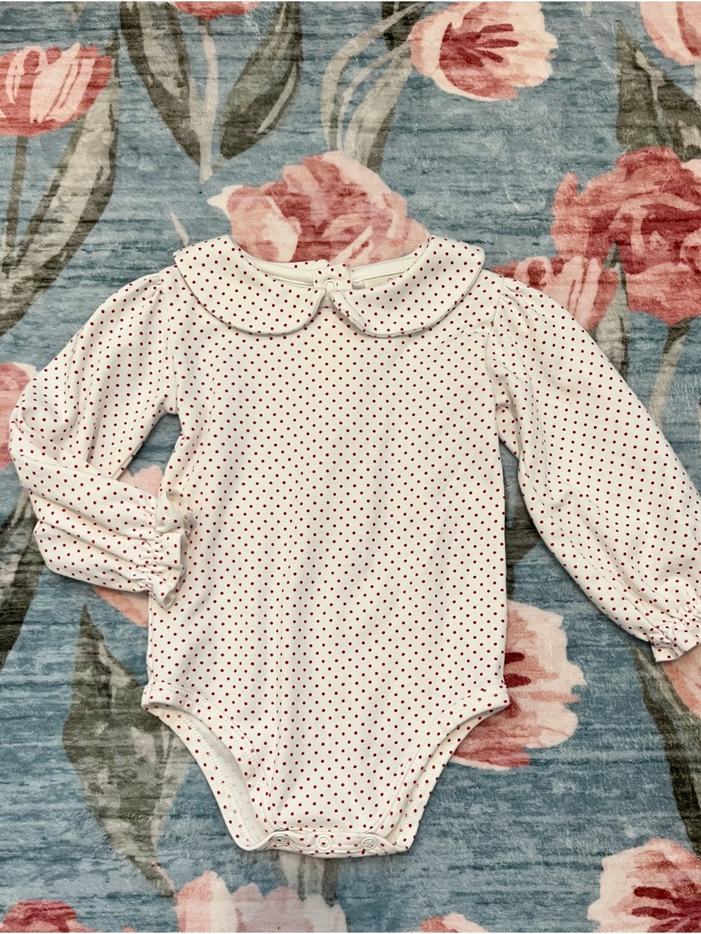 The Beaufort Bonnet Company Peter Pan Collar Polka Dot Baby One-Piece